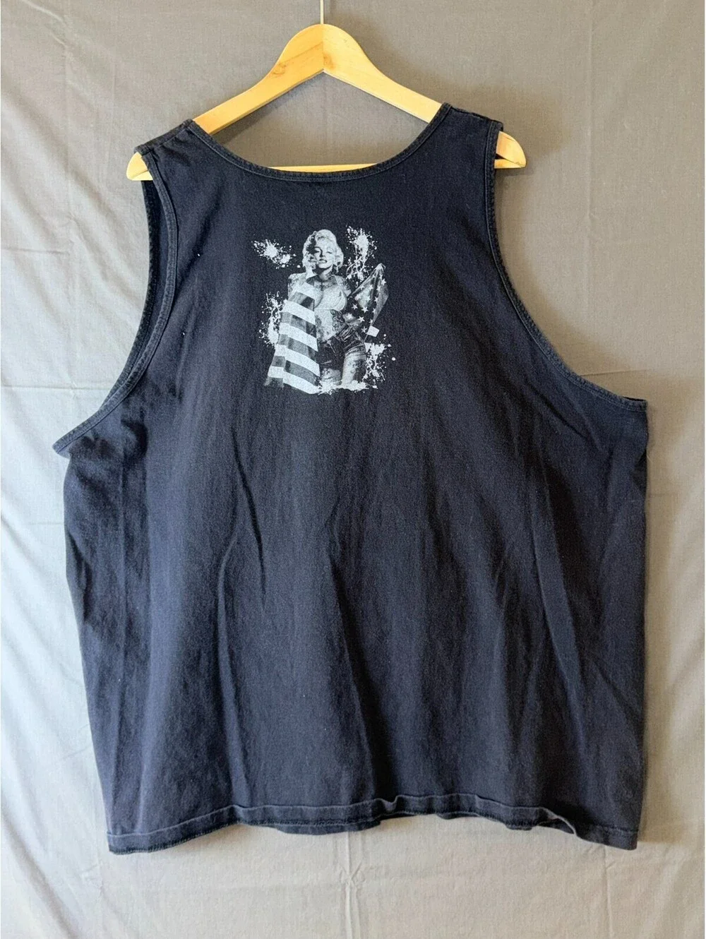 3XL Sleeveless Tank Top Patriotic Pin‑Up American Flag Graphic Front & back USA